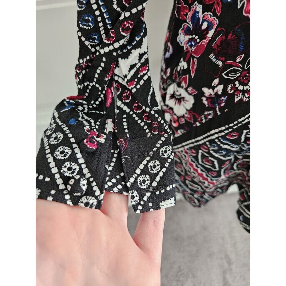 Express Keyhole Mini Dress Size XS Long Sleeve Black Pink Blue White - Picture 7 of 10